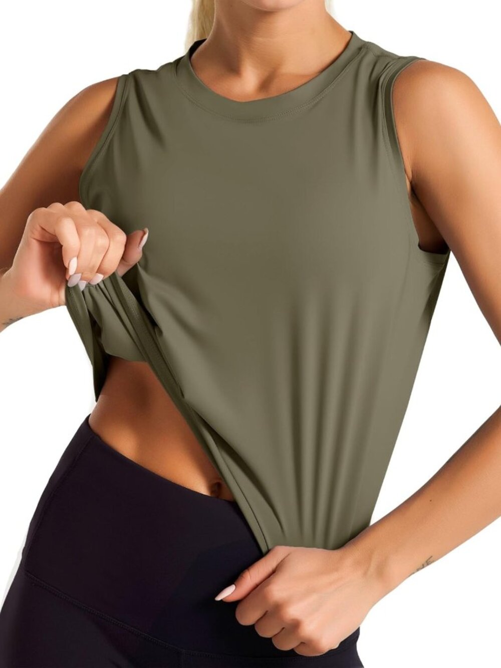 Cropped Sleeveless Workout Tank Top for Women - Yoga & Running Activewear